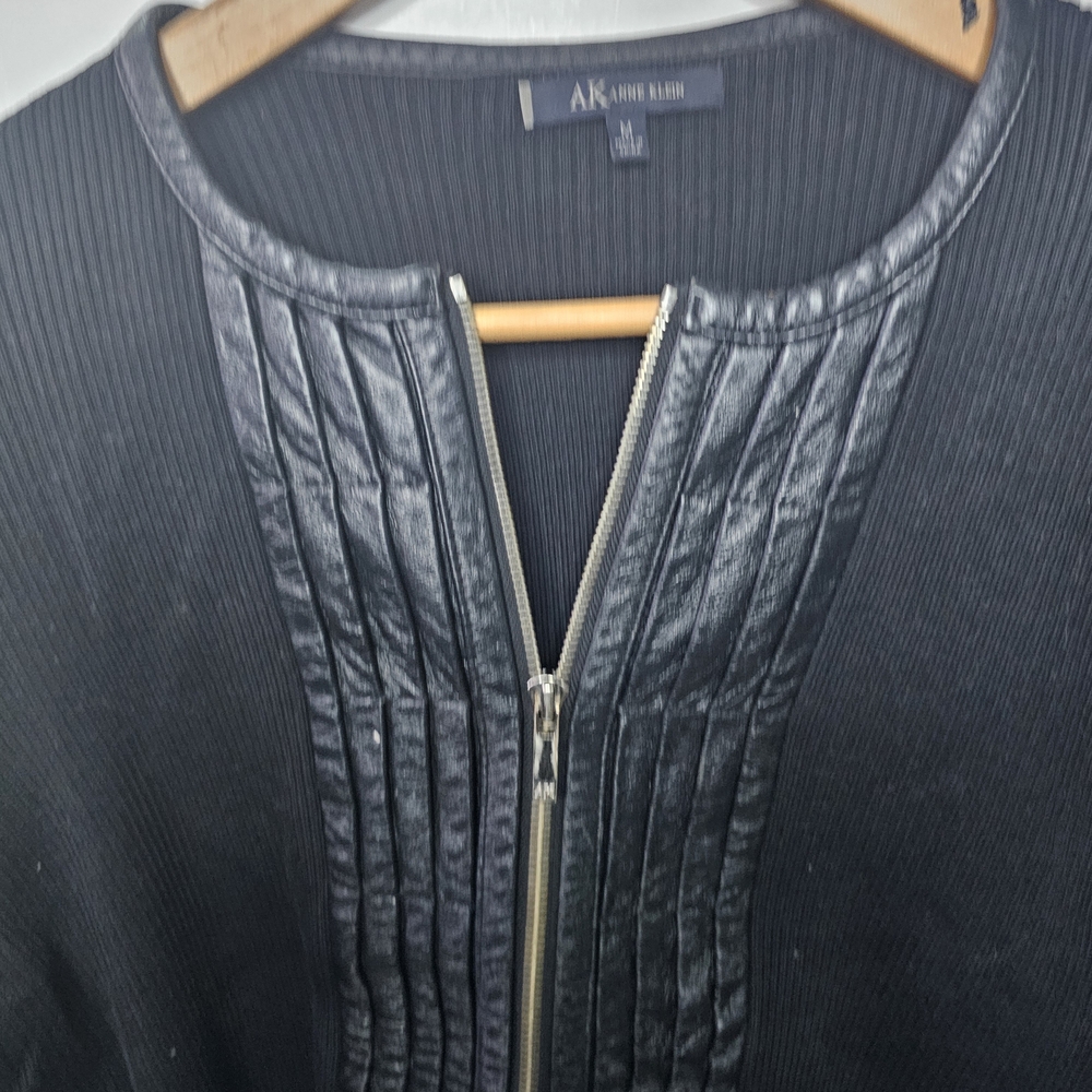 Anne Klein Black Ribbed Jacket